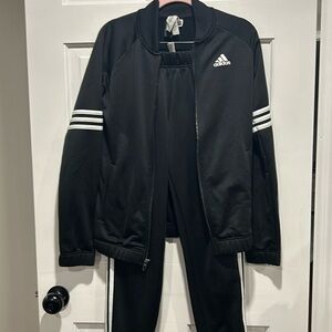 Adidas black tracksuit/sweatsuit jacket and pants